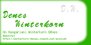denes winterkorn business card